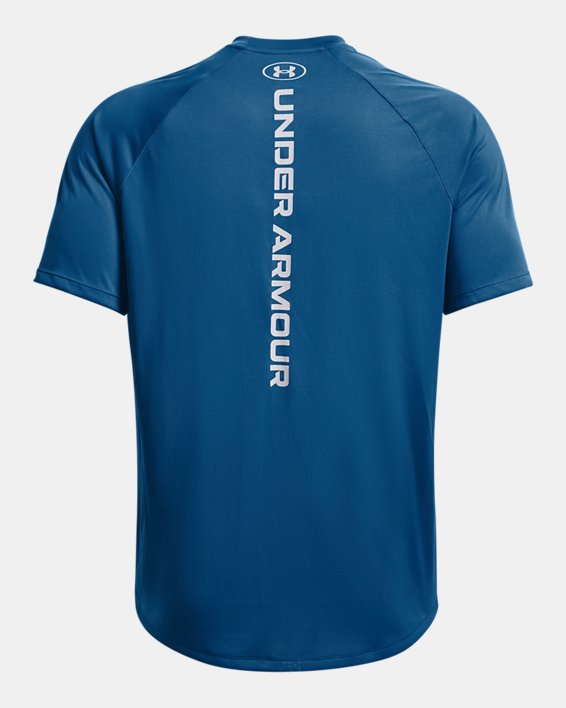 Men's UA Tech™ Reflective Short Sleeve in Blue image number 5